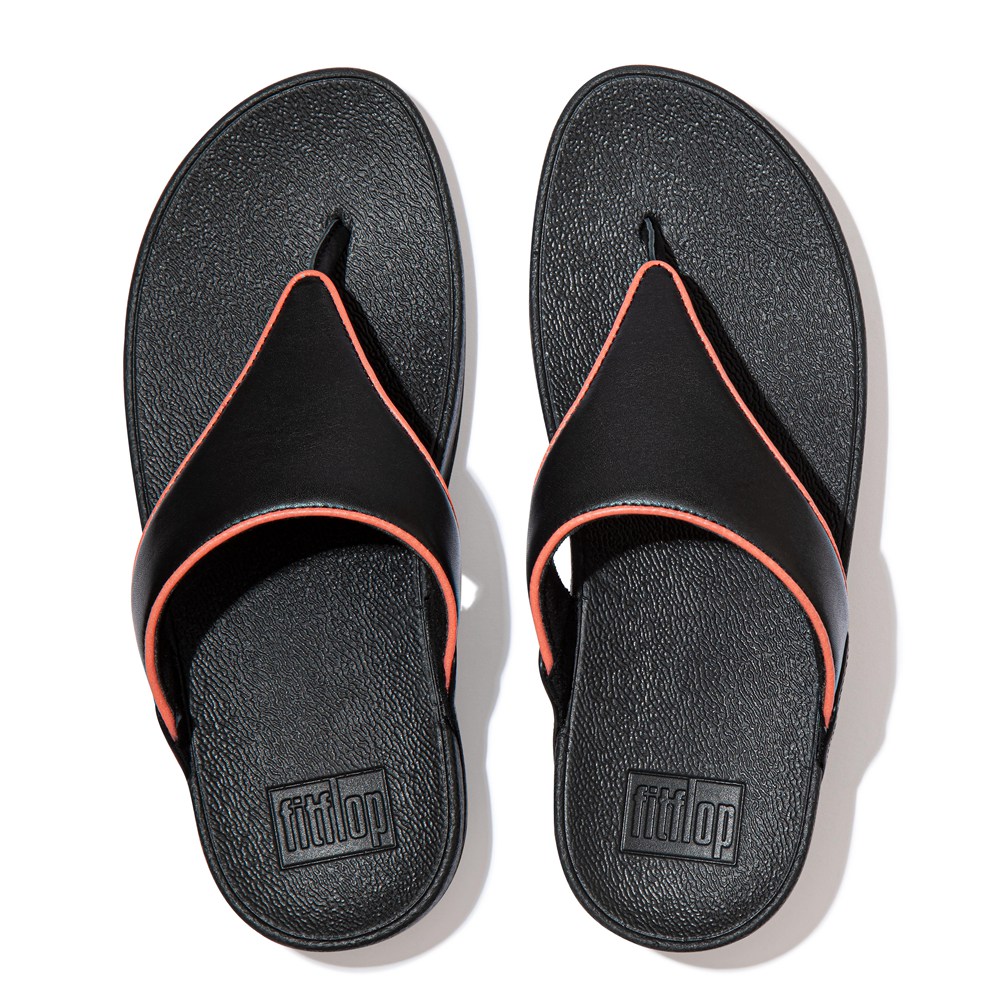 Fitflop Womens Sandals - Lulu Pop-binding Leather - Black - 830-BHOTIK